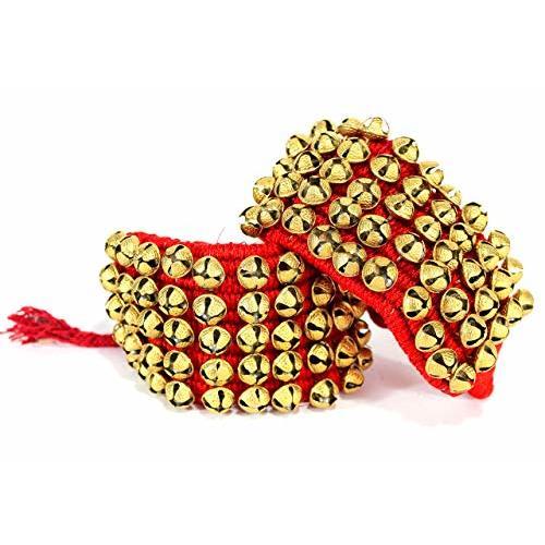 eSplanade Dance Ghungroo (50   50) Red 5 Line Ghungroo with Cushion Pads | Bell, Ghungru 5 Line Red Pad