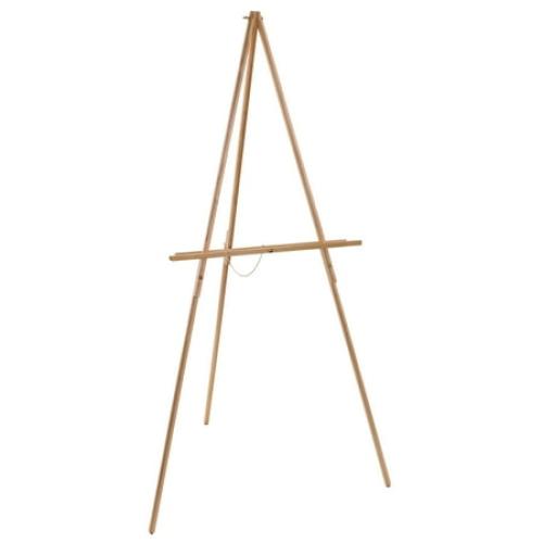 U.S. Art Supply 64 Torrey Wooden A-Frame Tripod Artist Floor Easel, Adjustable Tray Height, Wood Display Holder Stand