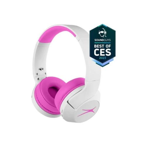 Altec Lansing KID SAFE 2-IN-1 MZX4500 - Headphones - on-ear - Bluetooth - wireless, wired - active noise canceling - 3.5 mm jack - whiteout pop pink
