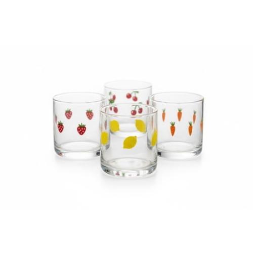 Fruit Design Glass Tumblers Set of 4 (14oz) missing a glass