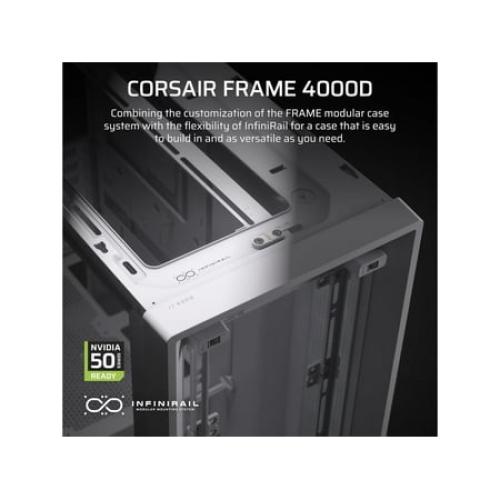 Corsair Frame 4000D White Steel / Tempered Glass ATX Mid Tower Computer Case