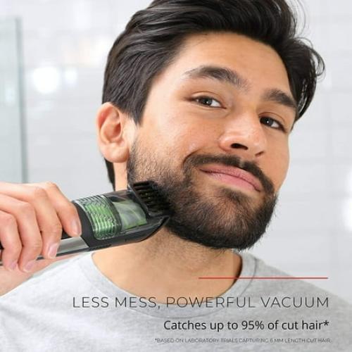 Remington Vacuum Beard and Stubble Trimmer, Black, MB6850