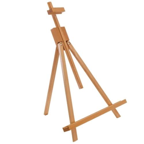 U.S. Art Supply Topanga 31 Tabletop Wood Folding A-Frame Artist Studio Easel, Adjustable Beechwood Tripod Display Stand