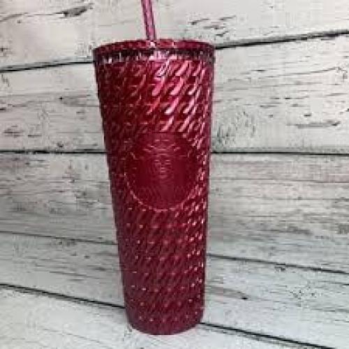 Starbucks Chain Link Burgundy Red 24 Ounce Venti Tumbler