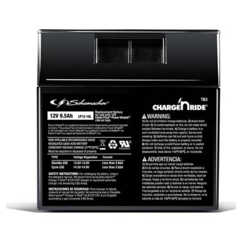 Schumacher Electric Charge ‘n Ride 12V Rechargeable Replacement Battery for Ride-on Toy Cars, TB3