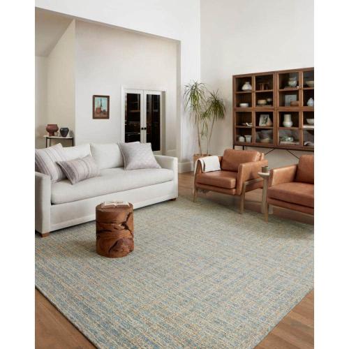 Blue Sand Chris Loves Julia x Loloi Polly Blue/Sand 2 ft. 3 in. x 3 ft. 9 in. Hand-Tufted Modern Area Rug