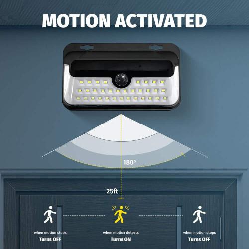 9-Watt Equivalent 600 Lumens Integrated LED Black Motion Activated Integrated LED Solar Bionic Wall Pack Light (2-Pack)