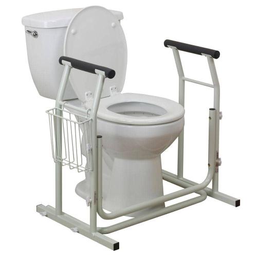 Beige Stand Alone Toilet Safety Rail