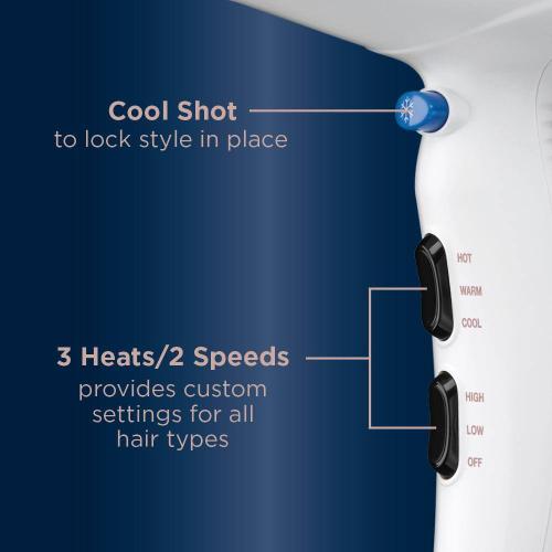 Double Ceramic 1875-Watt Hair Dryer in White