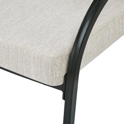 Outdoor Upholstered Dining Chairs with Metal Legs and Beige Cushion Guard (Set of 2) (no test)