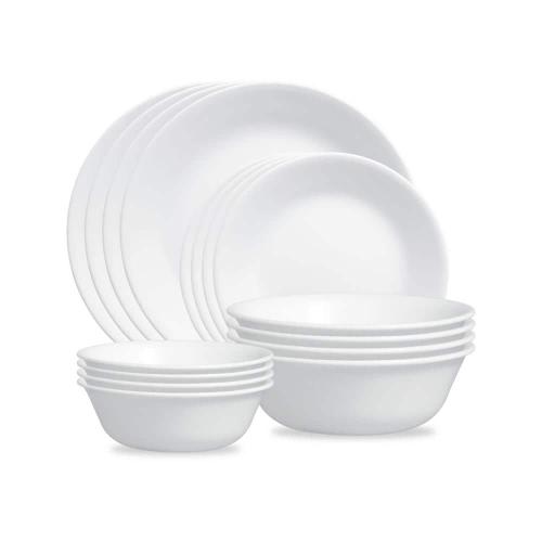 Corelle Winter Frost White 16-Piece Dinnerware Set (Service for 4) in White one missing