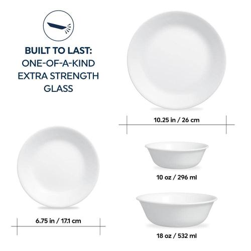 Corelle Winter Frost White 16-Piece Dinnerware Set (Service for 4) in White one missing