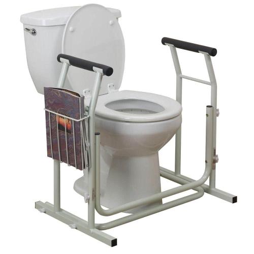 Beige Stand Alone Toilet Safety Rail