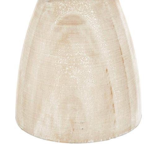 Brown Wood Pillar Candle Holder with White Wash Finish (Set of 3)