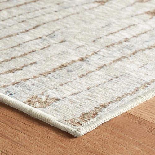 Malone Machine Washable Oatmeal 4 ft. x 6 ft. Indoor Area Rug