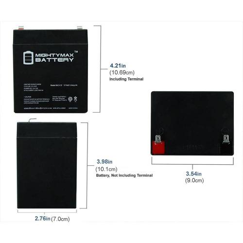 12-Volt 5 Ah Sealed Lead Acid (SLA) Rechargeable Battery