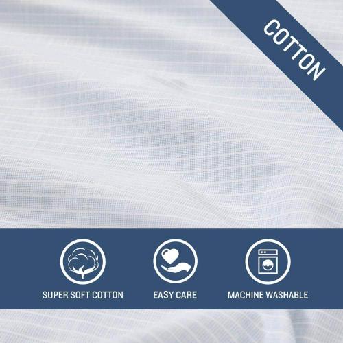 Ala Moana Stripe 4-Piece Blue Percale Cotton King Sheet Set