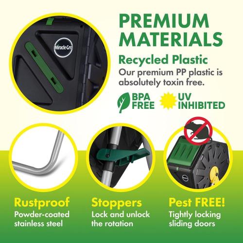 18.5 Gal. (70 l) Capacity Heavy-Duty Compact Single Chamber Outdoor Garden Tumbling Composter Bin