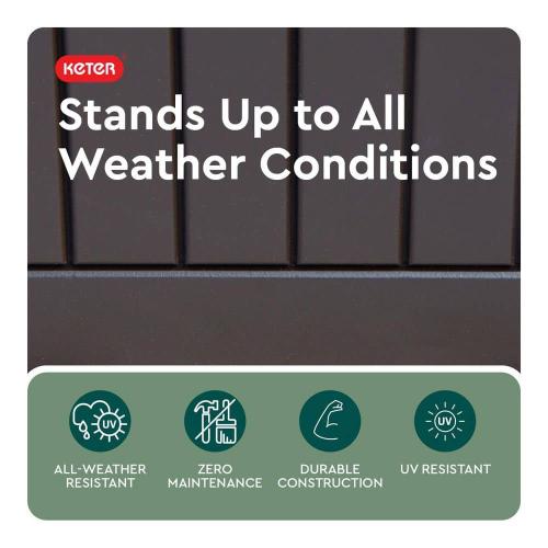 Keter Comfy 71 Gal. Weather Resisitant Plastic Resin Deck Box in Wood Look Brown