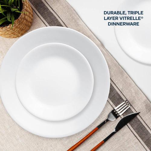 Corelle Winter Frost White 16-Piece Dinnerware Set (Service for 4) in White one missing