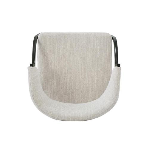 Outdoor Upholstered Dining Chairs with Metal Legs and Beige Cushion Guard (Set of 2) (no test)