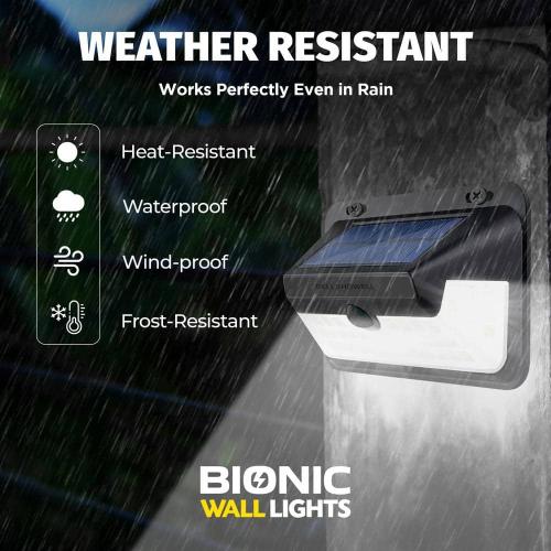 9-Watt Equivalent 600 Lumens Integrated LED Black Motion Activated Integrated LED Solar Bionic Wall Pack Light (2-Pack)