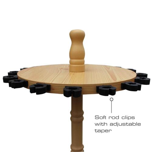 Round 16-Fishing Rod Storage Rack with Traditional Handcrafted Wood Post