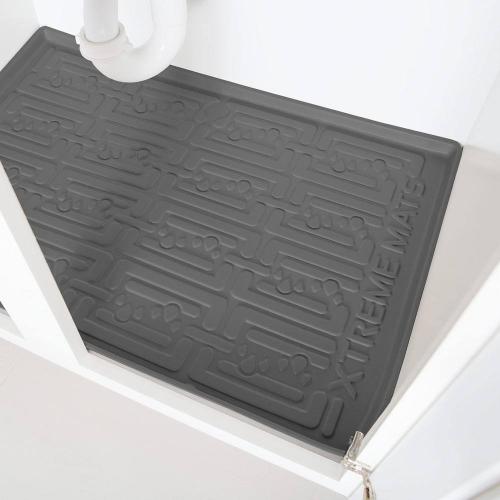 19 in. x 19 in. Grey Bathroom Vanity Depth Under Sink Cabinet Mat Drip Tray Shelf Liner
