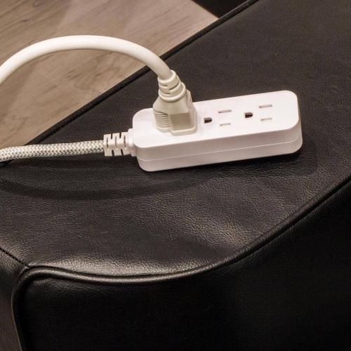 15 ft. 3-Outlet Designer Pro Extension Cord Surge Protector, White/Gray