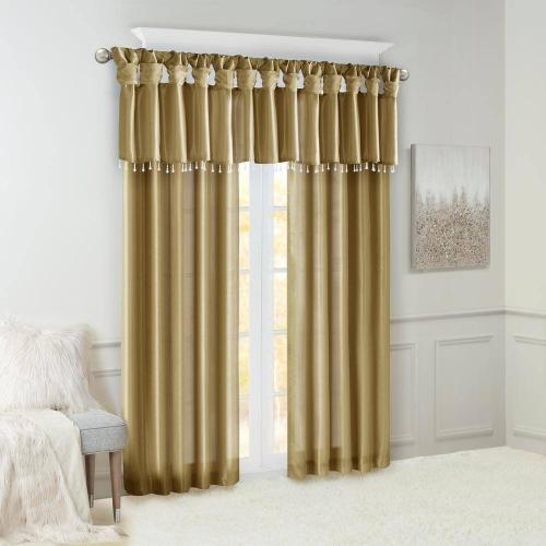 Natalie 26 in. L 50 in. W Bronze Faux Silk Light Filtering Window Valance