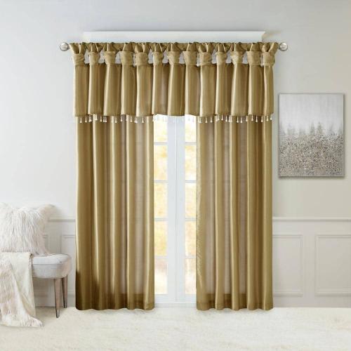 Natalie 26 in. L 50 in. W Bronze Faux Silk Light Filtering Window Valance