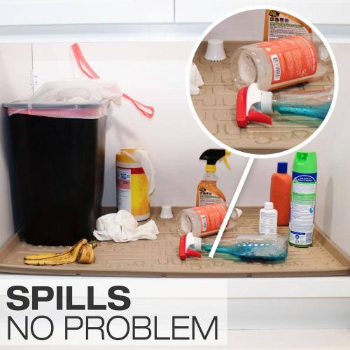 19 in. x 19 in. Grey Bathroom Vanity Depth Under Sink Cabinet Mat Drip Tray Shelf Liner