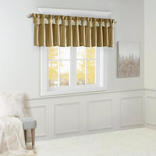 Natalie 26 in. L 50 in. W Bronze Faux Silk Light Filtering Window Valance