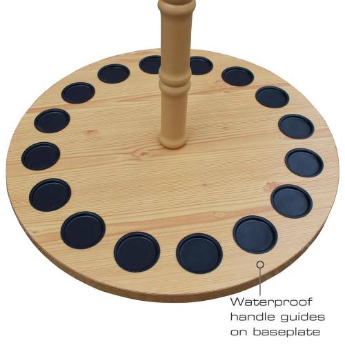 Round 16-Fishing Rod Storage Rack with Traditional Handcrafted Wood Post