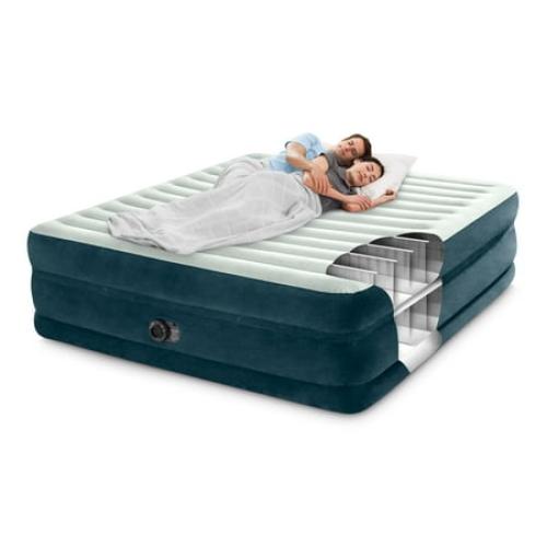 Intex 24 King Dream Lux Pillow-Top Dura-Beam Airbed Mattress with Built-in Pump