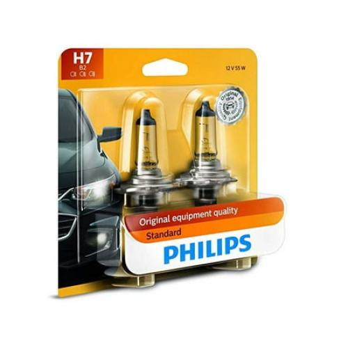 2 pack Philips H7 Standard Halogen Replacement Headlight Bulb, 2 Pack