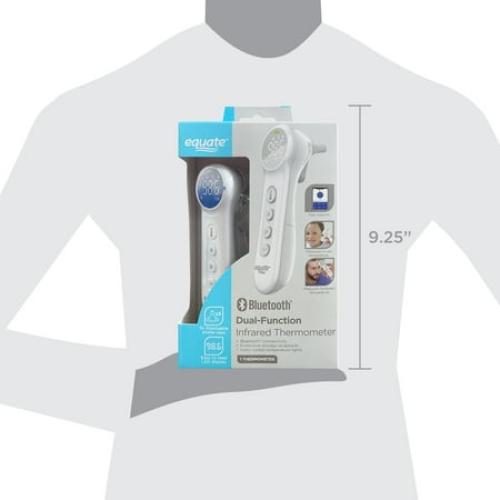Equate Bluetooth Dual-Function Infrared Thermometer, Forehead and Ear Mode