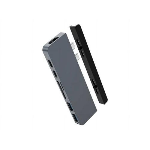 HyperDrive DUO HD28C-GRAY Docking Station - for Notebook/Tablet PC - 100 W - USB Type C - 6 x USB Ports - USB Type-C - HDMI - Wired