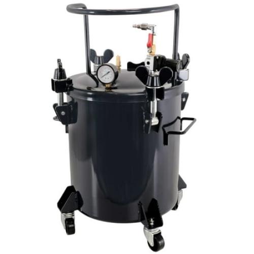 5 Gallon (20 Liters) Pressure Pot Tank for Resin Casting - Heavy Duty Powder Coated Pot with Air Tight Clamp On Lid, Caster Wheels, Regulator, Gauge - Use for Curing Resin in Casting Molds