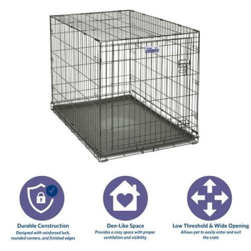 MidWest Homes for Pets Newly Enhanced Single Door iCrate Dog Crate 42 inch