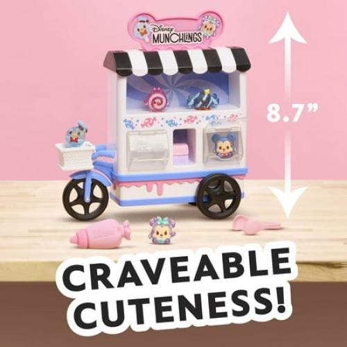 Disney Munchlings Candy Cart, 13-piece Color Change and Scented Figures Playset with Lights, Kids Toys for Ages 3 Up