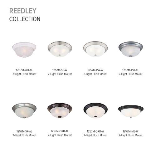 Size 14 in. Medium 2-Light Oil Rubbed Bronze Ceiling Light Flush Mount