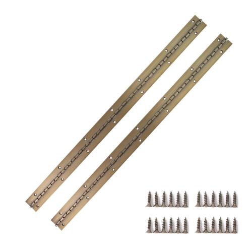 Piano Hinge 24 Inch 2 Pack Continuous Hinge 24 inch Thickened Steel Heavy Duty Continuous Hinge with Antique Bronze Finish 24 x 1-1/5 x 0.06