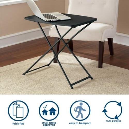 Mainstays 26 Adjustable Height Personal Folding Table, Black