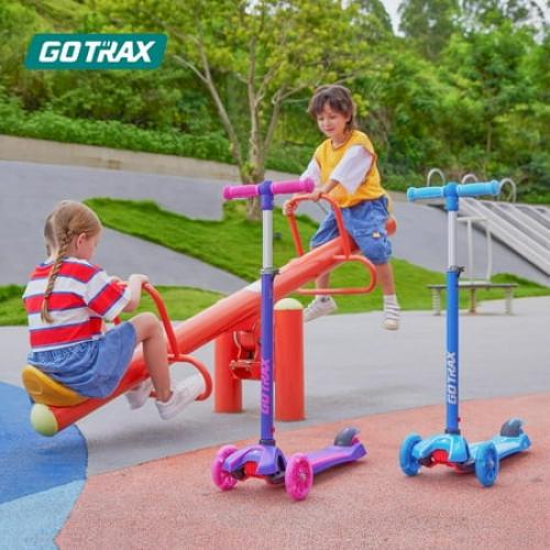 GOTRAX KS1 Kids Kick Scooter, Toddler Scooter 3 Wheel with LED Lighted, 3 Adjustable Handlebars, Suitable for Boys and Girls Ages 2~8 Children and Max Load 100 lbs,Blue