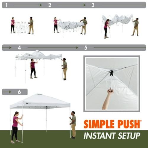 Ozark Trail 10' x 10' Simple Push® Straight Leg Instant Canopy (100 Sq. ft.)