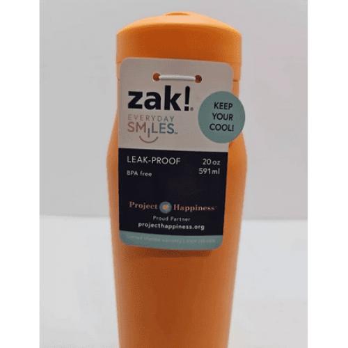 Zak! 20 oz Orange Water Bottle - Insulated Stainless Steel - 20oz - Leak Proof