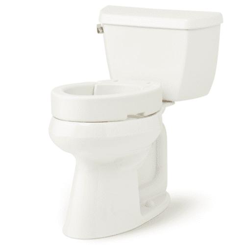 Medline Elongated Toilet Seat Riser for Seniors, Hinged, Fits Most Toilets, 400 lb Weight Capacity, White