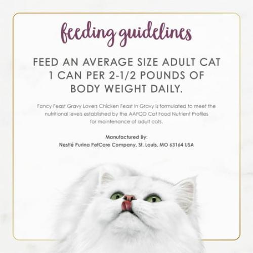 Purina Fancy Feast Gravy Lovers Wet Cat Food, Chicken Feast in Gravy, 3 oz Cans (24 Pack)