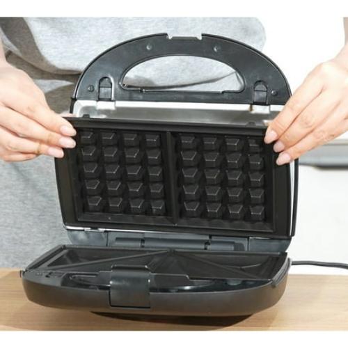 Mainstays 2 Slice Removable Plates Waffle and Sandwich Maker, Ceramic Nonstick, 750 Watts